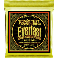 Ernie Ball Everlast coated 80/20 bronze extra light 10-50 - Vue 1