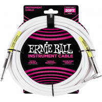 Ernie Ball Cables instrument classic jack/jack coudé 6m blanc - Vue 1