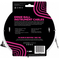 Ernie Ball Cables instrument classic jack/jack coudé 6m blanc - Vue 2