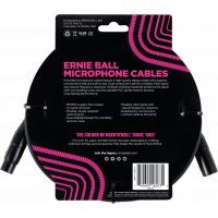 Ernie Ball Cables microphone classic xlr mâle/xlr fem 7,62m noir - Vue 2