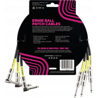 Ernie Ball Cables instrument patch pack de 3 - droit/coudé - 46cm noir - Vue 2