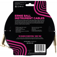 Ernie Ball Cables instrument gaine tissée jack/jack coudé 3m noir - Vue 2