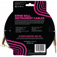 Ernie Ball Cables instrument gaine tissée jack/jack coudé 5,5m noir - Vue 2