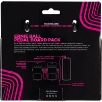 Ernie Ball Pedalboard pack - 10 patches en 4 longueurs panachées- coudé fin & plat - noir - Vue 3