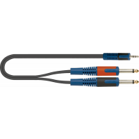 Quiklok Câble audio minijack stéréo - 2 x jack mono 1 m - Vue 1