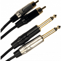Quiklok Câble audio 2 x jack mono - 2 x RCA 3 m - Vue 1
