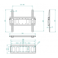 Euromet Support Ecran Mural Fixe Noir - Vue 2