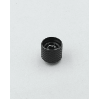 Lutherie bouton dome métal insert plastique noir satin - Vue 2