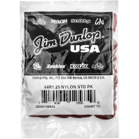 Dunlop Nylon Standard 1,25 mm, sachet de 72 - Vue 1