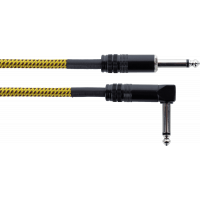 Cordial Câble guitare jack droit/coudé 5 m tweed jaune - Vue 1