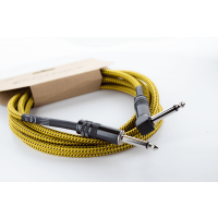 Cordial Câble guitare jack droit/coudé 5 m tweed jaune - Vue 4