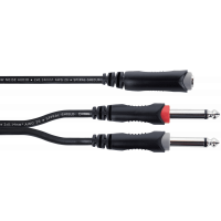 Cordial Câble Y bretelle jack stéréo femelle / 2 jacks mono mâles 30 cm - Vue 1