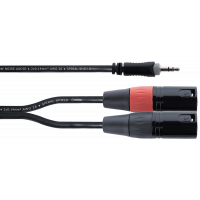 Cordial Câble Y bretelle mini-jack stéréo / 2 XLR mâle 1 m - Vue 1