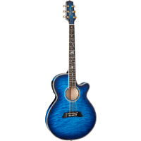 Takamine TSP100 Thinline FXC, cutaway électro-acoustique, Dark Blue Sunburst - Vue 1