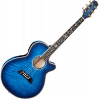 Takamine TSP100 Thinline FXC, cutaway électro-acoustique, Dark Blue Sunburst - Vue 2