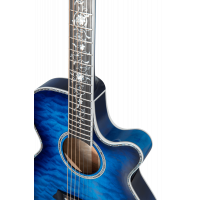 Takamine TSP100 Thinline FXC, cutaway électro-acoustique, Dark Blue Sunburst - Vue 6