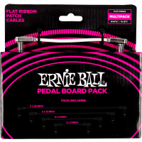 Ernie Ball Pedalboard pack - 10 patches en 4 longueurs panachées- coudé fin & plat - blanc - Vue 1