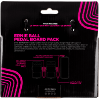 Ernie Ball Pedalboard pack - 10 patches en 4 longueurs panachées- coudé fin & plat - blanc - Vue 2