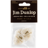 Dunlop Genuine Celluloid Classic, Player's Pack de 12, perloid white, thin - Vue 1