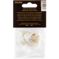 Dunlop Genuine Celluloid Classic, Player's Pack de 12, perloid white, medium - Vue 2