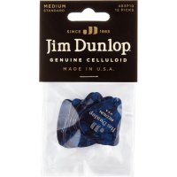 Dunlop Genuine Celluloid Classic, Player's Pack de 12, perloid blue, medium - Vue 1