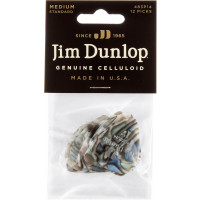 Dunlop Genuine Celluloid Classic, Player's Pack de 12, abalone, medium - Vue 1