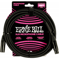 Ernie Ball Cables microphone classic xlr mâle/xlr fem 4,5m noir - Vue 1