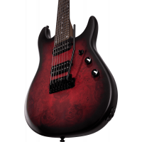 Sterling RICHARDSON7-DSBS, Jason Richardson Signature, 7 cordes, Dark Scarlet Burst Satin - Vue 7