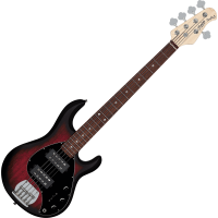 Sterling Stingray RAY5HH, 2 Humbuckers, 5 cordes, Ruby Red Burst Satin - Vue 2