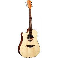 Lâg TL70DCE-NAT Tramontane Dreadnought Gaucher Cutaway Électro Naturelle - Vue 3