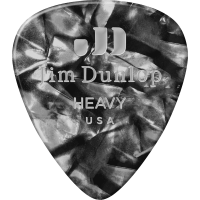 Dunlop Genuine Celluloid Classic, Player's Pack de 12, perloid black, heavy - Vue 1