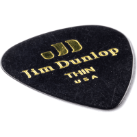 Dunlop Genuine Celluloid Classic, Player's Pack de 12, black, thin - Vue 3