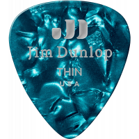 Dunlop Genuine Celluloid Classic, sachet de 72, turquoise, thin - Vue 1
