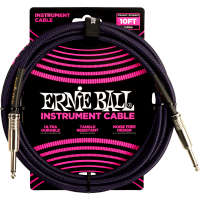 Ernie Ball Cables instrument gaine tissée jack/jack 3m noir/violet - Vue 1