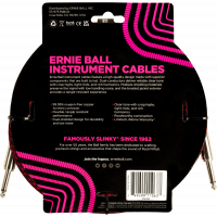 Ernie Ball Cables instrument gaine tissée jack/jack 3m noir/rouge - Vue 2