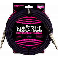 Ernie Ball Cables instrument gaine tissée jack/jack 5,5m noir/violet - Vue 1