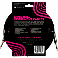 Ernie Ball Cables instrument gaine tissée jack/jack 5,5m noir/rouge - Vue 2