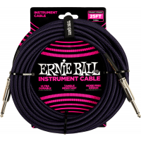 Ernie Ball Cables instrument gaine tissée jack/jack 7,6m noir/violet - Vue 1