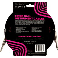 Ernie Ball Cables instrument gaine tissée jack/jack 7,6m noir/rouge - Vue 2