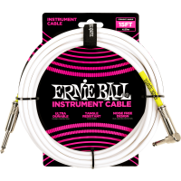 Ernie Ball Cables instrument classic jack/jack coudé 4,5m blanc - Vue 1