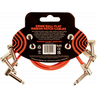 Ernie Ball Cables instrument patch pack de 3 - coudé fin & plat - 30 cm - rouge - Vue 2