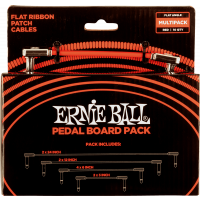 Ernie Ball Pedalboard pack - 10 patches en 4 longueurs panachées- coudé fin & plat - Rouge - Vue 1