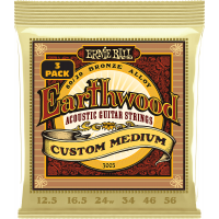 Ernie Ball Cordes Earthwood 80/20 Bronze custom medium 12,5-56 - pack de 3 - Vue 1