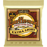 Ernie Ball Cordes Earthwood 80/20 Bronze extra light 10-50 - pack de 3 - Vue 1