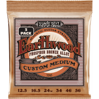 Ernie Ball Cordes Earthwood Phosphore Bronze custom medium 12,5-56 - pack de 3 - Vue 1