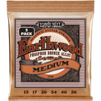 Ernie Ball Cordes Earthwood Phosphore Bronze medium 13-56 - pack de 3 - Vue 1