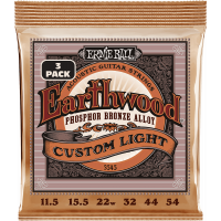 Ernie Ball Cordes Earthwood Phosphore Bronze custom light 11,5-54 - pack de 3 - Vue 1