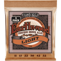 Ernie Ball Cordes Earthwood Phosphore Bronze light 11-52 - pack de 3 - Vue 1