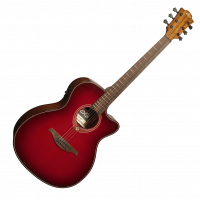 Lâg Tramontane Auditorium Cutaway Electro Special Edition red burst - Vue 2