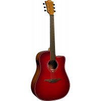 Lâg Tramontane Dreadnought Cutaway Electro Special Edition Red Burst - Vue 1